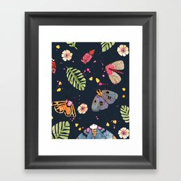 Midnight Moths Framed Art Print