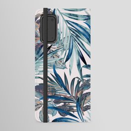 Floral fashion tropical vintage pattern with palm leaves in watercolor style Android Wallet Case