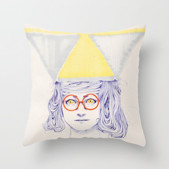 Yellow Triangles Throw Pillow