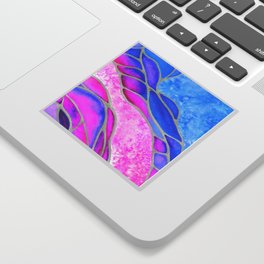 Abstract Watercolor in Blue, Pink, and Purple Sticker