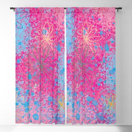 Pink & Blue Splash Blackout Curtain