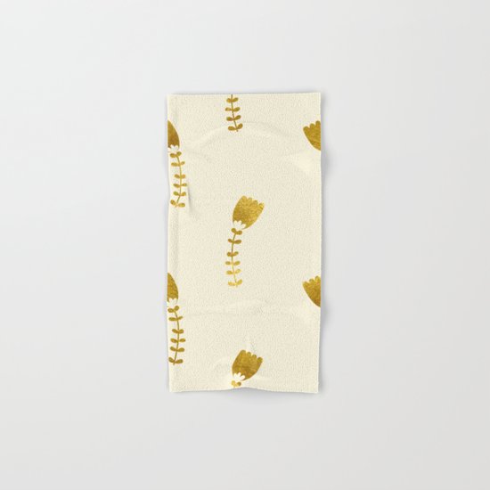 Cream Gold Foil 03 Hand & Bath Towel