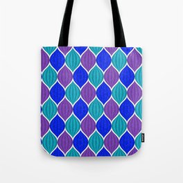 Retro Disco Jeweled Drops Pattern - Blue Purple Teal Tote Bag