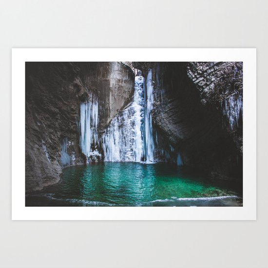 Frozen waterfall Art Print