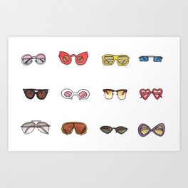 Retro sunglasses Art Print