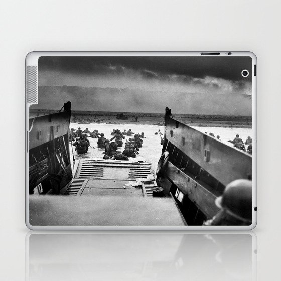 Into the Jaws of Death - D-day Vintage Photo by Robert F. Sargent Laptop & iPad Skin