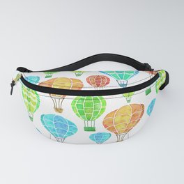 Hot Air Balloons Pattern - Green and Yellow Pallette Fanny Pack