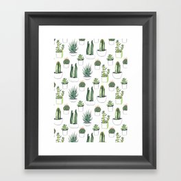 Watercolour Cacti & Succulents Framed Art Print