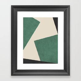 Graphic Edge Shapes - Green Framed Art Print