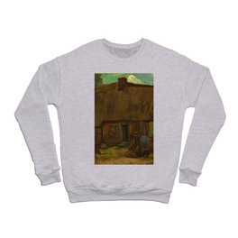 Vincent van Gogh Cottage with Peasant Woman Digging, 1885  Crewneck Sweatshirt