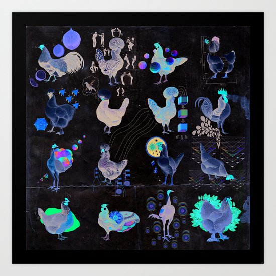 Defenseless Chickens Art Print