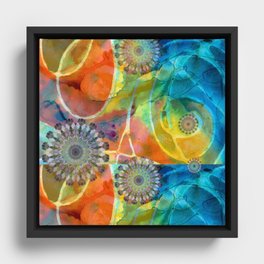Amused Colorful Abstract Mandala Art Framed Canvas