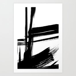 Black Abstract Brush Strokes nr 2 Art Print