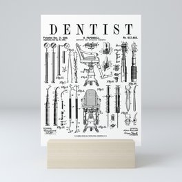 Dentist Dentistry Dental Tools Kit Vintage Patent Print Mini Art Print
