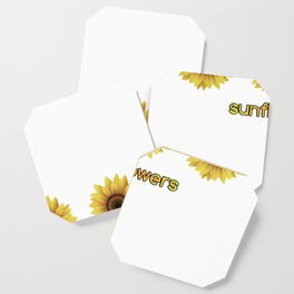 Sunflowers three yellow Coaster