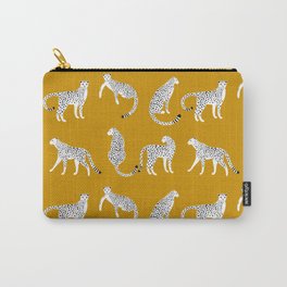 Tropical Print Yellow Cheetah  Carry-All Pouch