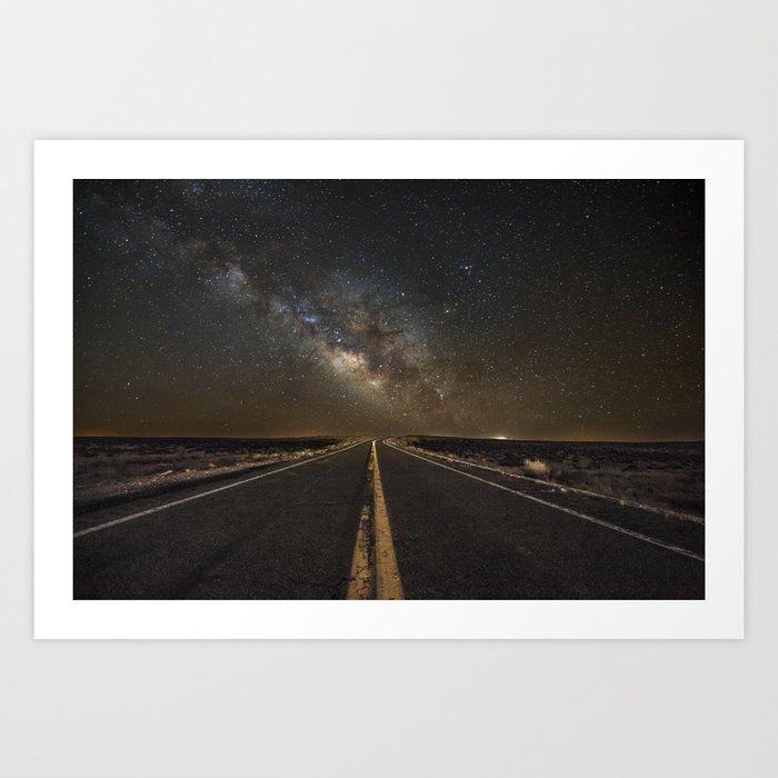 Go Beyond - Road Leads Into Milky Way Galaxy Art Print