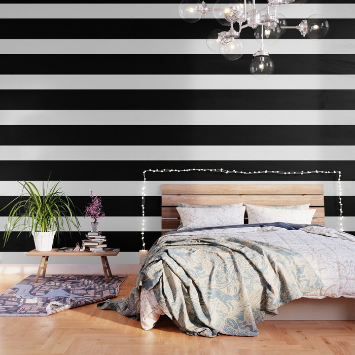 Black White Color Block Wallpaper