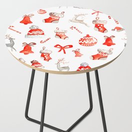 Christmas and New Year holidays. Pattern. Great amazing Christmas set. Side Table