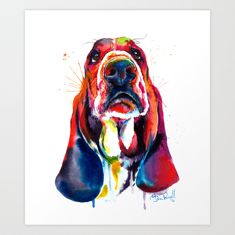 Basset Hound Illustration Art Print By Weekdaybest Society6