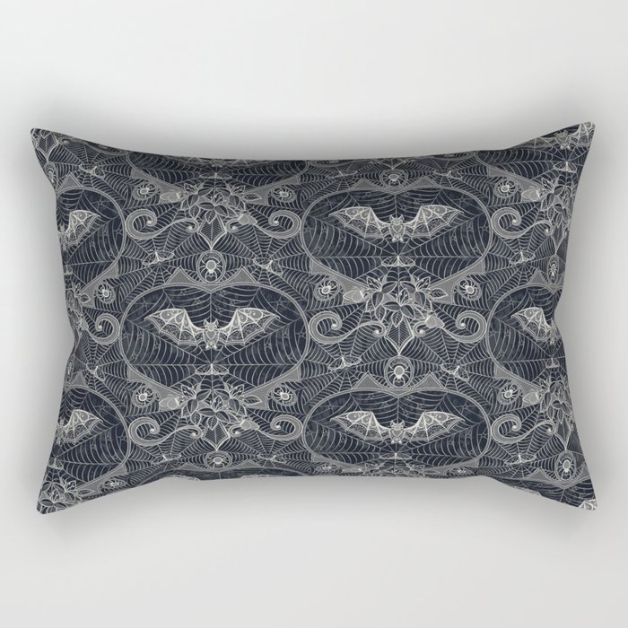 Gothic lace-bats-black Rectangular Pillow