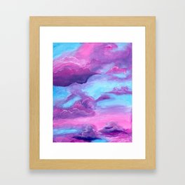 cotton candy clouds Framed Art Print