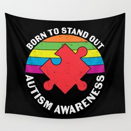 Born To Stand Out Autism Awareness Wall Tapestry