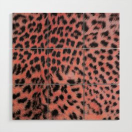 Pink leopard print Wood Wall Art