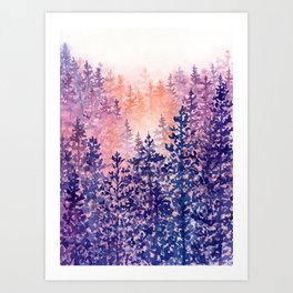 Colourful Pines Art Print