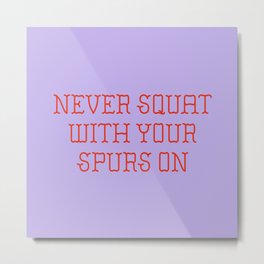 Cautious Squatting, Red and Lavender Metal Print