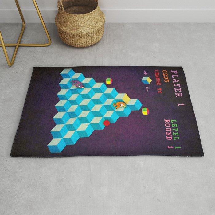 Qbert Unicorn Rug