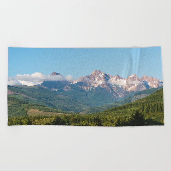 Sunny Mountain Summer Beach Towel