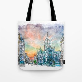 Edinburgh cityscape Tote Bag