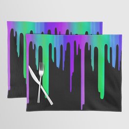 Paint Drip Blue Purple Green Placemat