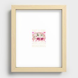 Just a Girl Who Loves Hedgehogs Flower Shirt for Girls Women Kids Animal Lover Gifts Recessed Framed Print