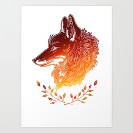 Fire fox Art Print