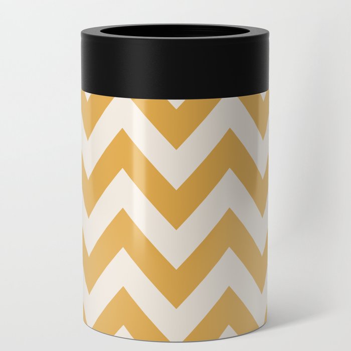 Chevron Yellow Can Cooler