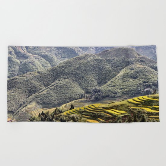 Teraces of Rice Beach Towel