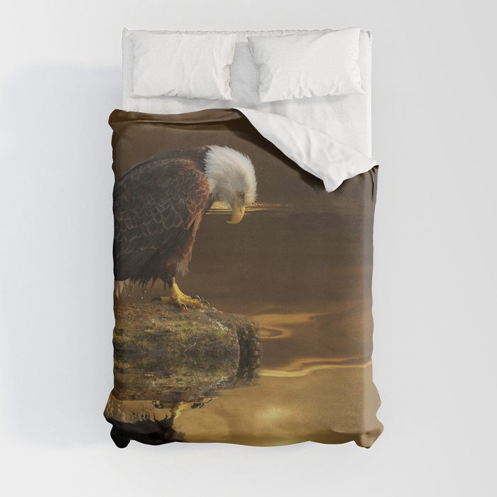 Gratitude - Bald Eagle At Prayer Duvet Cover