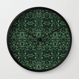 Emerald Celtic Goth Pattern Wall Clock