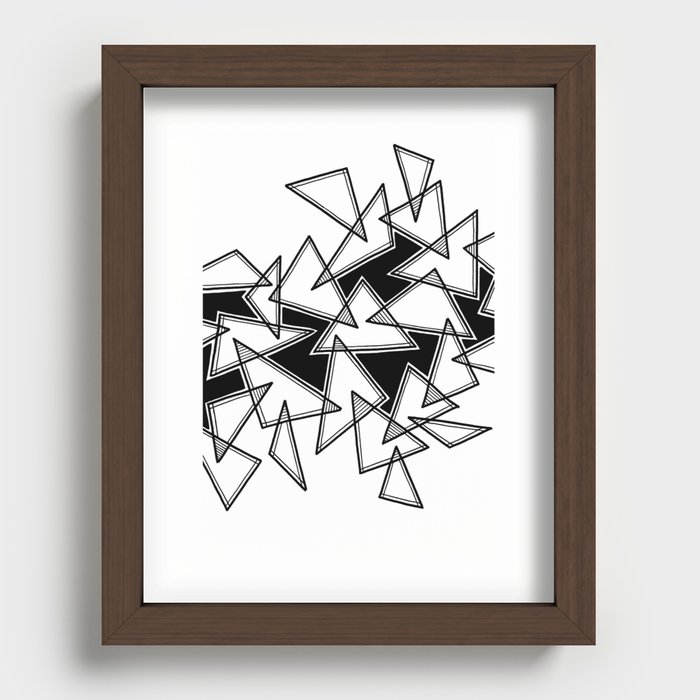 Triangles and Negative Space Recessed Framed Print