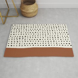 Burnt Orange x Dots Area & Throw Rug