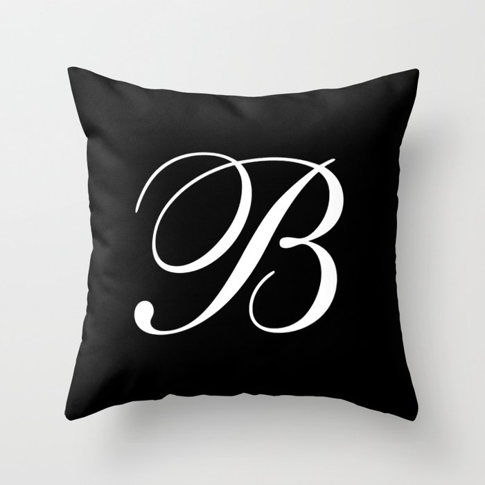 Elegant And Stylish Black And White Monogram B Throw Pillow by Ron