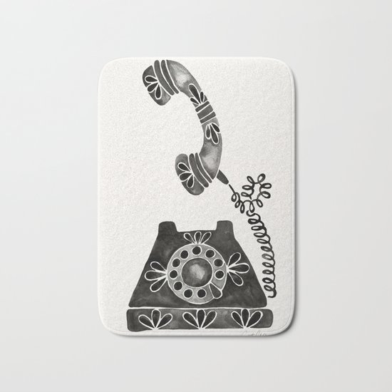 Vintage Rotary Phone – Black Palette Bath Mat