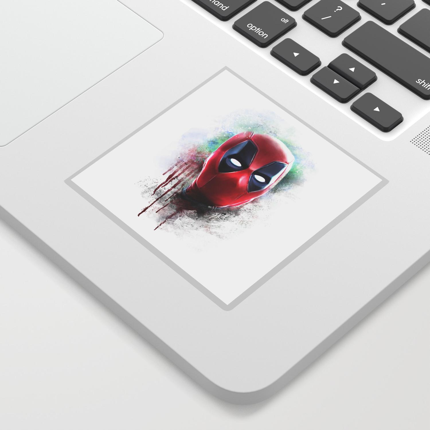 Dead Pool Abstract Watercolor Portrait Painting Original Fan Art Sticker By Steelartstudios Society6