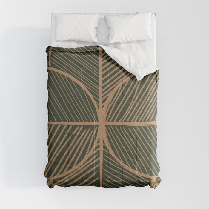 Hand Drawn Minimal Tropical Leaf Comforter