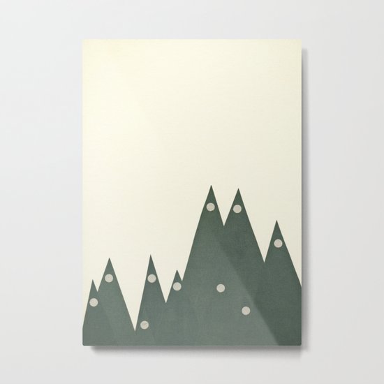 Moonlit Peaks Metal Print