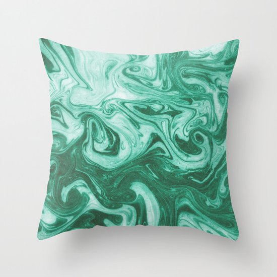 Eiji - modern minimal marbled ink paper monoprint printmaking japanese spilled ink artwork Throw Pillow