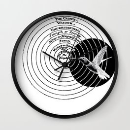 The Nectar With In #1 Wall Clock | Kabbala, Digital, Other, Ink, Black and White, Graphicdesign, Illustration, Hummingbird, Metaphysics 