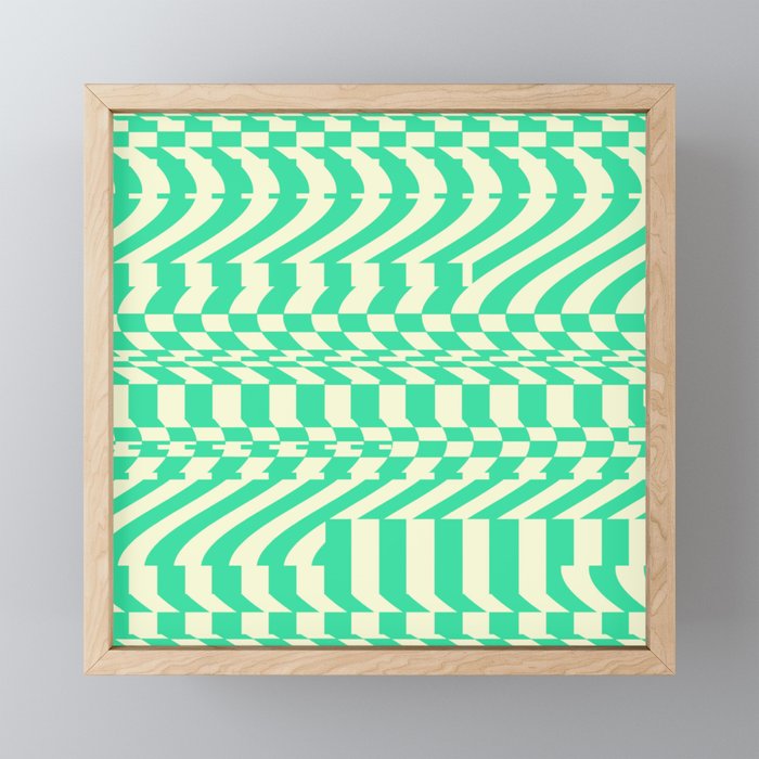 Glitch Checkerboard   Framed Mini Art Print